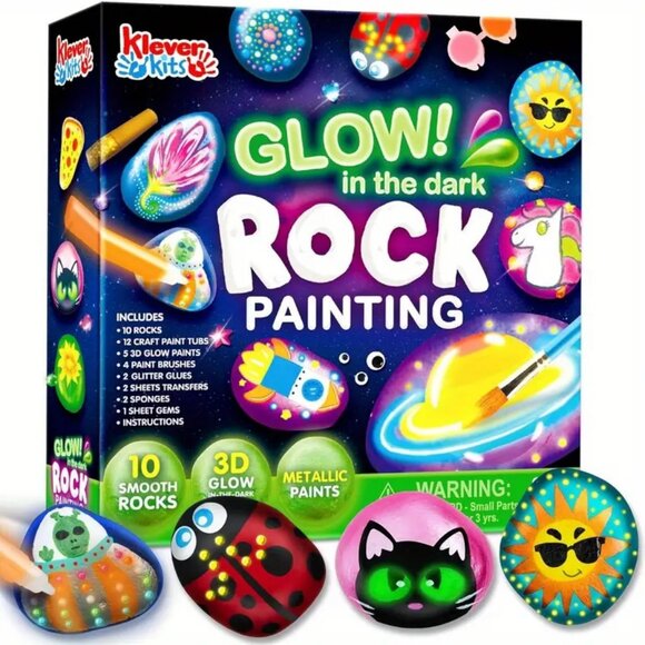 Glow In The Dark Rock Painting Kit New In Box - Picture 1 of 6
